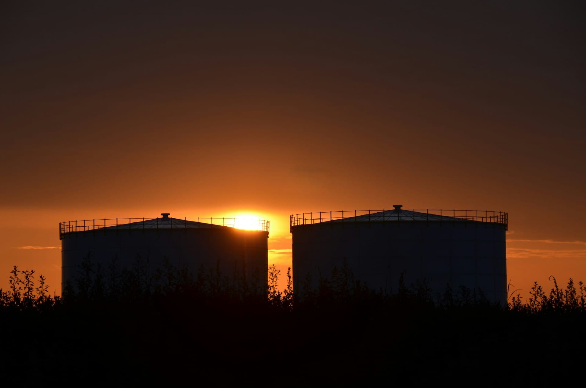 Alpine Oil & Gas Tank Farm at sunset